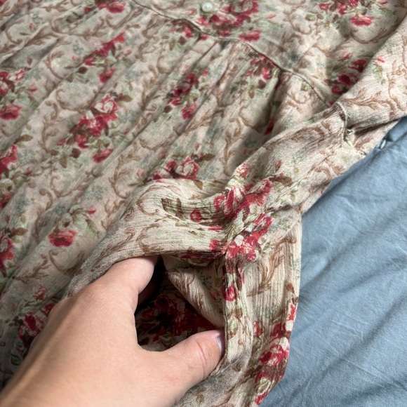 Ralph Lauren Denim & Supply Floral Red and Tan Gauze Dress. Size Large Spring. - Picture 10 of 13